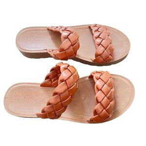 Refuge‎ Brown Double Braided Slide Sandals